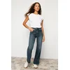 Trendyol Dark Blue Faded Effect Vintage High Waist Wide Leg Jeans