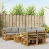 Setovi sofa 9 pcs Prirodna i svijetlo siva Čvrsto drvo akacije