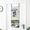 Ogledalo za vrata crno 40 x 100 cm od stakla i aluminija