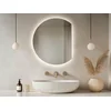 LED ogledalo 90 cm okroglo, stransko odrezano, s stikalom