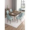 Hanah Home Set Trpezarijski sto i 6 stolica Are, Zeleno-braon