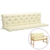 Vidaxl Blazina za vrtno klop bela 200x(50+50)x7 cm oxford tkanina