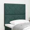 Vidaxl LED vzglavje z LED lučmi Geometric Temno zelena 90 cm Žamet