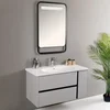 HANAH HOME Kupatilski ormarić sa umivaonikom i ogledalom (2 komada) Linear Light Grey