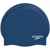 Speedo plain moulded silicone swimming cap dark blue