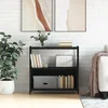 Regal za knjige crni 80x30x78,5 cm konstruirano drvo i željezo