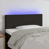 vidaXL LED posteljno vzglavje črno 100x5x78/88 cm blago