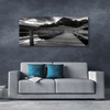 tulup.si Slika na platnu Pier black and white lake 140x70 cm