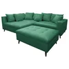 MID.YOU Ecksofa inkl. Hocker, mikrovlakna zelena