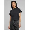 Womens T-shirt with a short pigment cut on the sleeve black