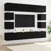 Set TV komoda Zidne 8 pcs Crni hrast Konstruirano drvo