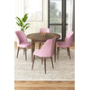 Hanah Home Set Trpezarijski sto i 4 stolice, Braon-roze