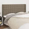 Vidaxl vidaXL Vzglavje postelje s krilci, sivo-rjavo, 163x16x118/128 cm, blago