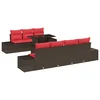 vidaXL vidaXL Vrtna sedežna garnitura 8 pcs Rjava in rdeča 100 x 55 x 73 cm, (5000020594)