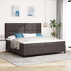 Vidaxl Postelja z vzmetnico z vzmetnico Temno rjava 200 x 200 cm blago