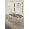 Hanah Home Set Trpezarijski sto i 4 stolice, Krem-crni