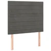 Vidaxl Vzglavje postelje temno sivo 100x5x118/128 cm žametno