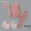 Tress Ženska dolga pižama, Tress 7583 enobarvna s čipko