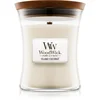 Woodwick Island Coconut dišeča sveča z lesenim stenjem 275 g