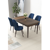 Hanah Home Set Trpezarijski sto i 4 stolice Nil, Tamnoplavi