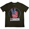 John Lennon Peace Fingers US Flag Military Green XL Majica