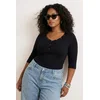 Trendyol Curve Ženska bluza Tbbss26Af00044, Crna