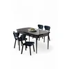 HANAH HOME Rasklopivi trpezarijski sto i stolice (5 delova) Exve Black Marble Anthracite