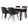 SKOVLUNDE D160 sto natur hrast + 4 PURHUS siva/crna