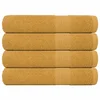 shumee vidaXL Brisače za savno 4 kos zlata 80x200 cm 360 g/m2 100% bombaž