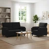 vidaXL Kavčna garnitura 2 pcs Črna Žamet