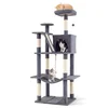 Costway Mačje drevo stolp 158 cm, sivo