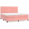 Vidaxl Box spring postelja z vzmetnico roza 200x200 cm žamet