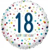 Amscan Folija balon barvit konfeti za 18. rojstni dan, dekoracija za osemnajsti rojstni dan 43 cm