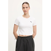 PUMA WARDROBE Essentials Baby Tee Women, Clothing, White, XS