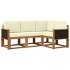Set vanjskih sofa s jastukom 4 pcs Prirodna i krem Poliester