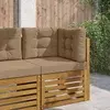 Jastuk za vanjsku sofU 3 pcs Sivo-smeđa Poliester