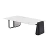 Klub sto Aurora Bela Keramicka ploca /Crne metalne noge 1390x700x375mm