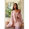 Trendyol Pink Brushed Soft Ribbed Cardigan Knitted Pajama Set