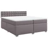 vidaXL Box spring postelja z vzmetnico siva 200x200 cm umetno usnje, (21300179)