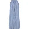Womens Striped Loose Trousers White/Blue