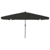 Vrtni suncobran S LED lampica Crna 395 x 395 x 245 cm Poliester
