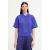 Calvin Klein pletena polo ženska majica z viskozo