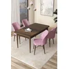 Hanah Home Set Trpezarijski sto i 4 stolice Arp, Braon-roze