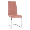 eoshop Jedilni stol, roza Velvet tkanina/krom, SOLOMA NOVO