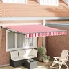 Nadstrešnica Crvena i bijela 350 x 250 cm Poliester i metal