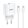 Kućni Punjač SU-P102 20W Super Fast USB A QC3.0+Type C sa Type C Lightning kablom, Beli