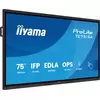 iiyama TE7515A-B1AG 75-palčni stilizirani IFP iiWare21E 3840x2160 UHD IPS Android 14 16/128GB 2xHDMI DP 2xUSB-C VESA 800x400