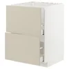 METOD / MAXIMERA Pod.element sudop. i 2front/2fioke, bela/Havstorp bež, 60x60 cm