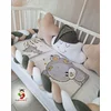 Bubamara037 Set za krevetac sa ogradicom od pletenica, 120x60cm, Krem-sivi