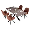 Homestyle4U Jedilna miza in stolni set, 200x100 cm, rjava, 4 stoli, pravokotna
